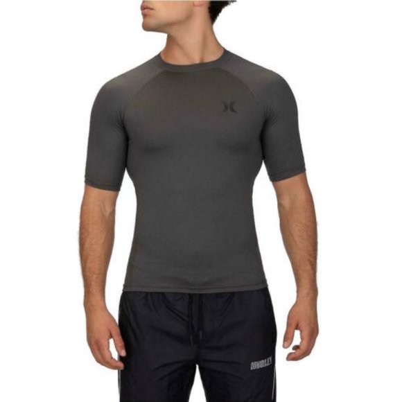 Hurley Pro Light UPF 50+ Rashguard Sun Swim Shirt Grey Large - Picture 2 of 5